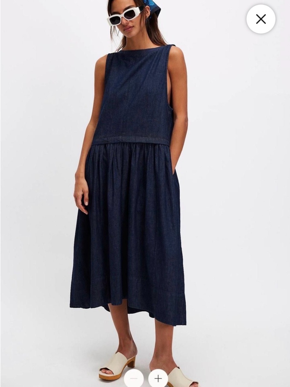 Free People Soraya Denim Midi Dress Size Medium